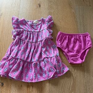 Crewcuts pink and blue floral dress and bloomers set